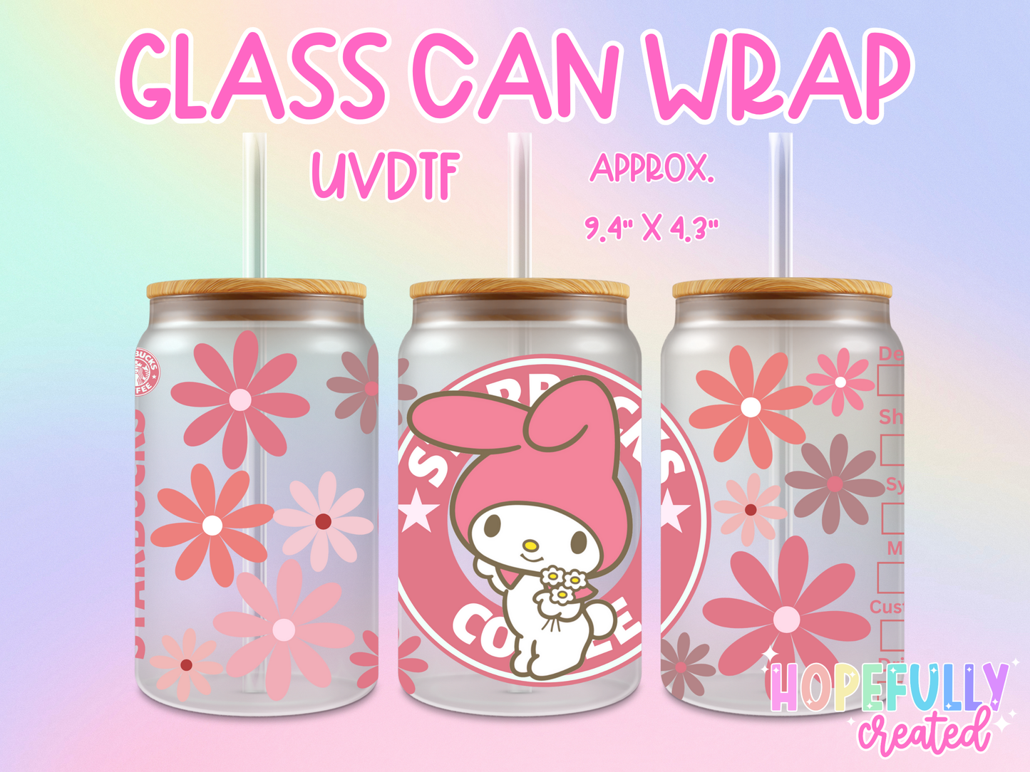 Melody UVDTF Glass Can Wrap