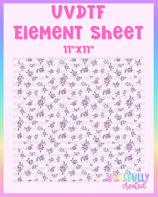 Purple Flowers UVDTF Element Sheet