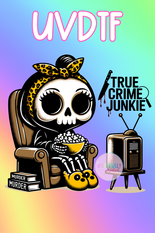 True Crime Junkie UVDTF Decal