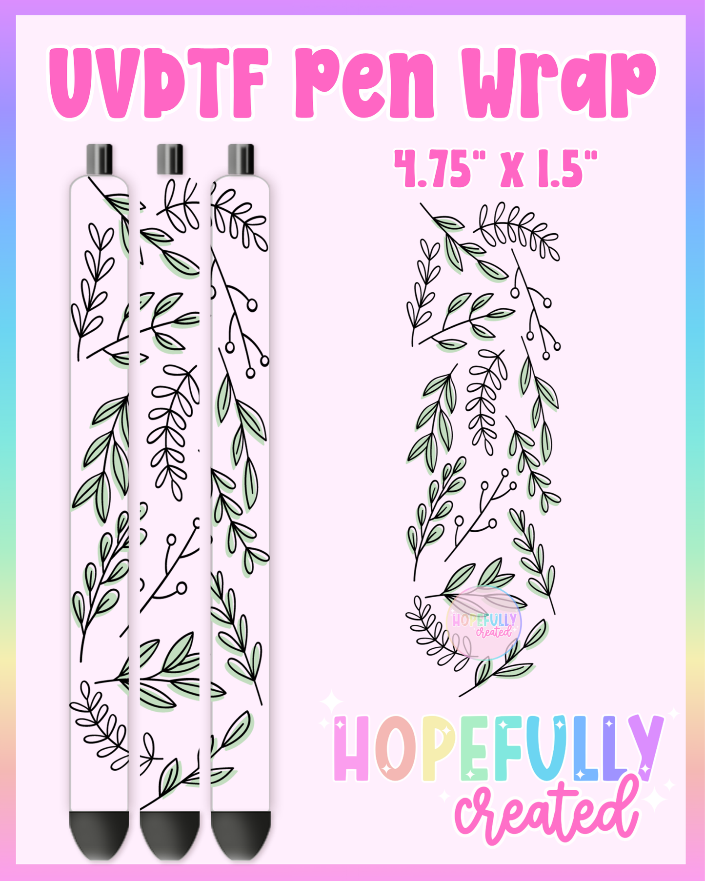 Leaf UVDTF Pen Wrap