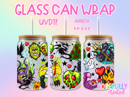 Villains UVDTF Glass Can Wrap