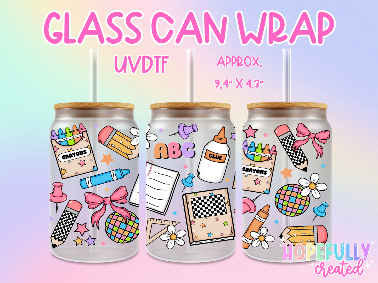 ABC School UVDTF Glass Can Wrap