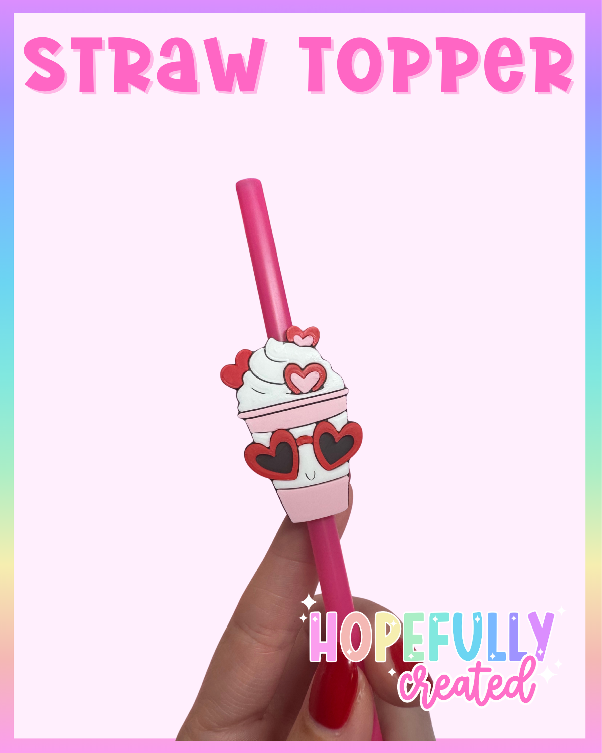 Heart Frappe Straw Topper