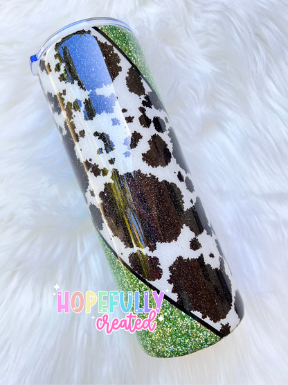 Cow Print Swirl Tumbler (Made to Order)