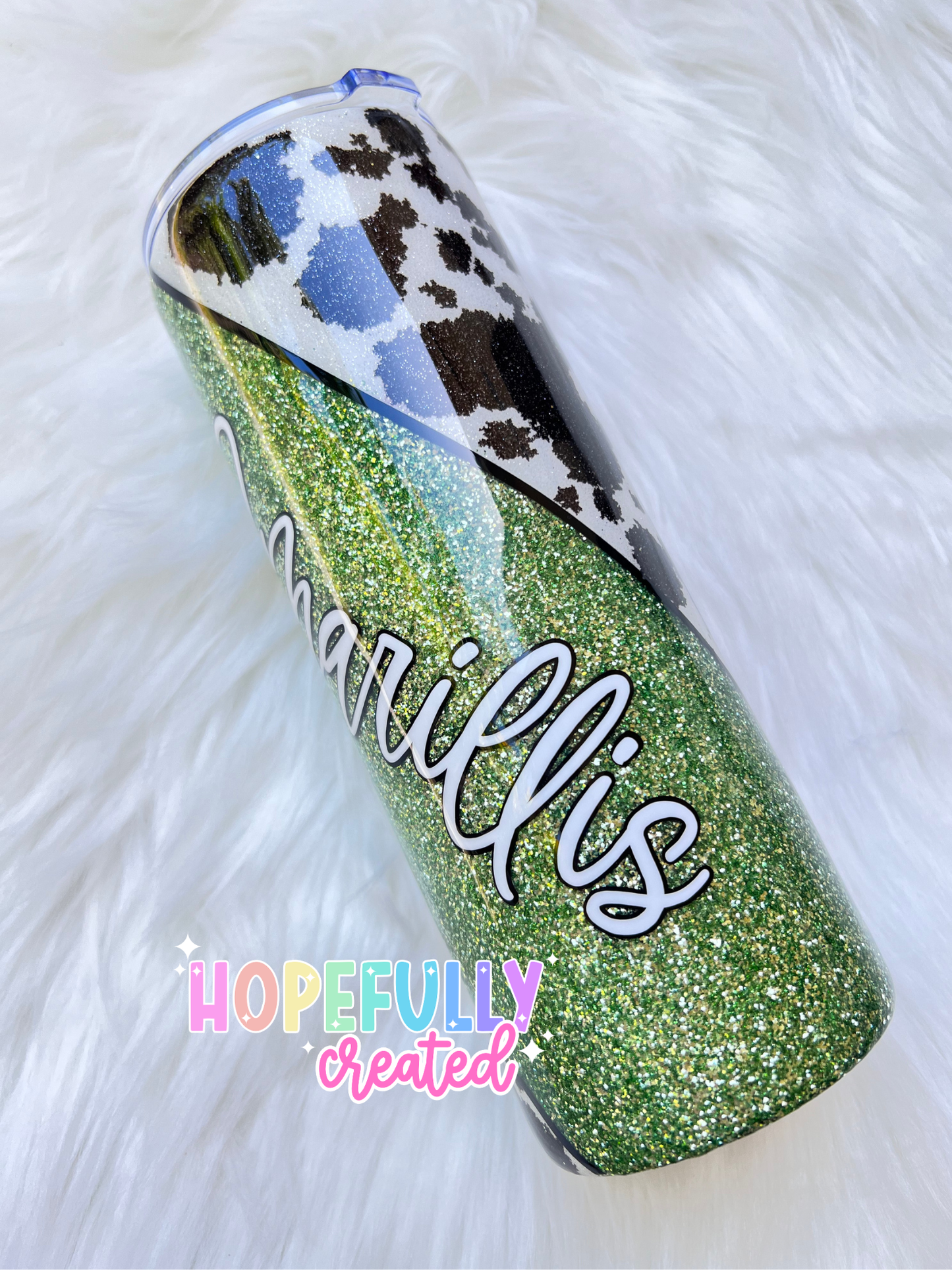 Cow Print Swirl Tumbler (Made to Order)