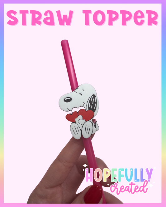 Dog Heart Straw Topper