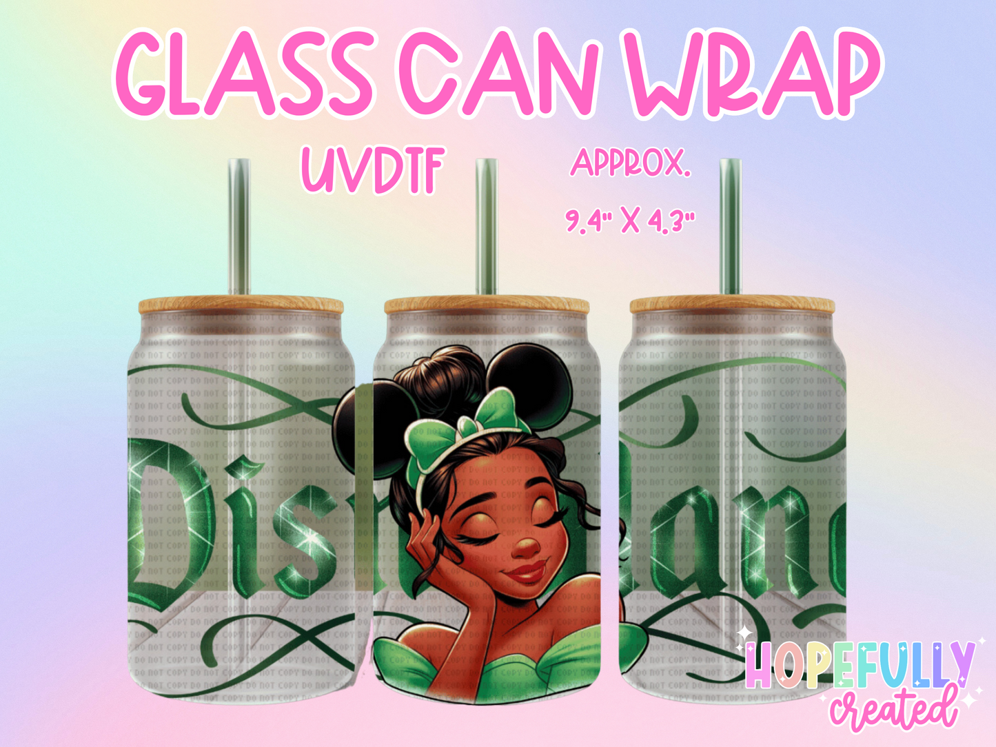 Tiana UVDTF Glass Can Wrap