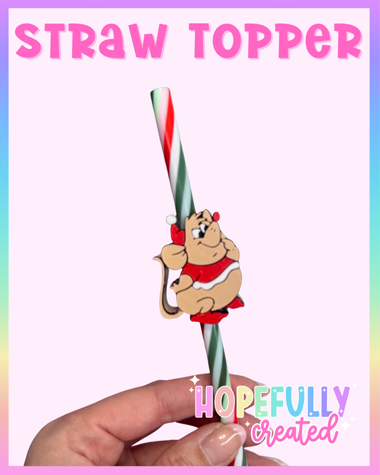 Christmas Mouse Straw Topper