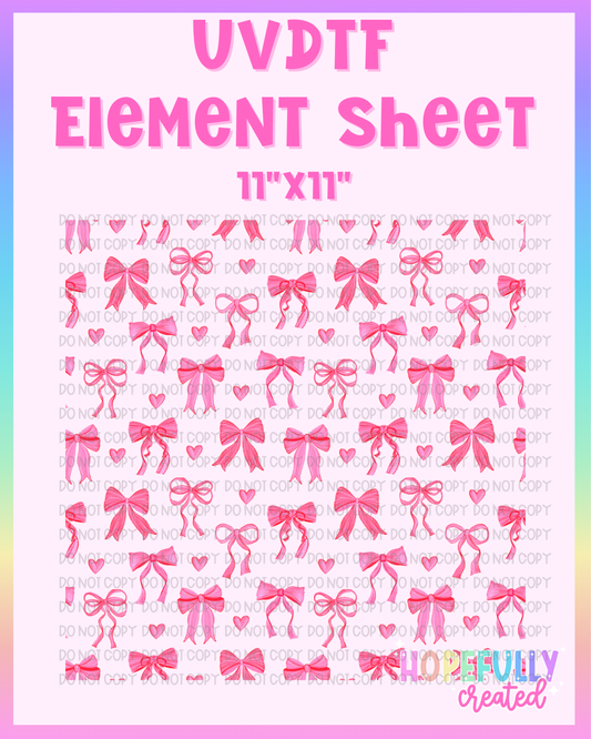 Pink Bows UVDTF Element Sheet