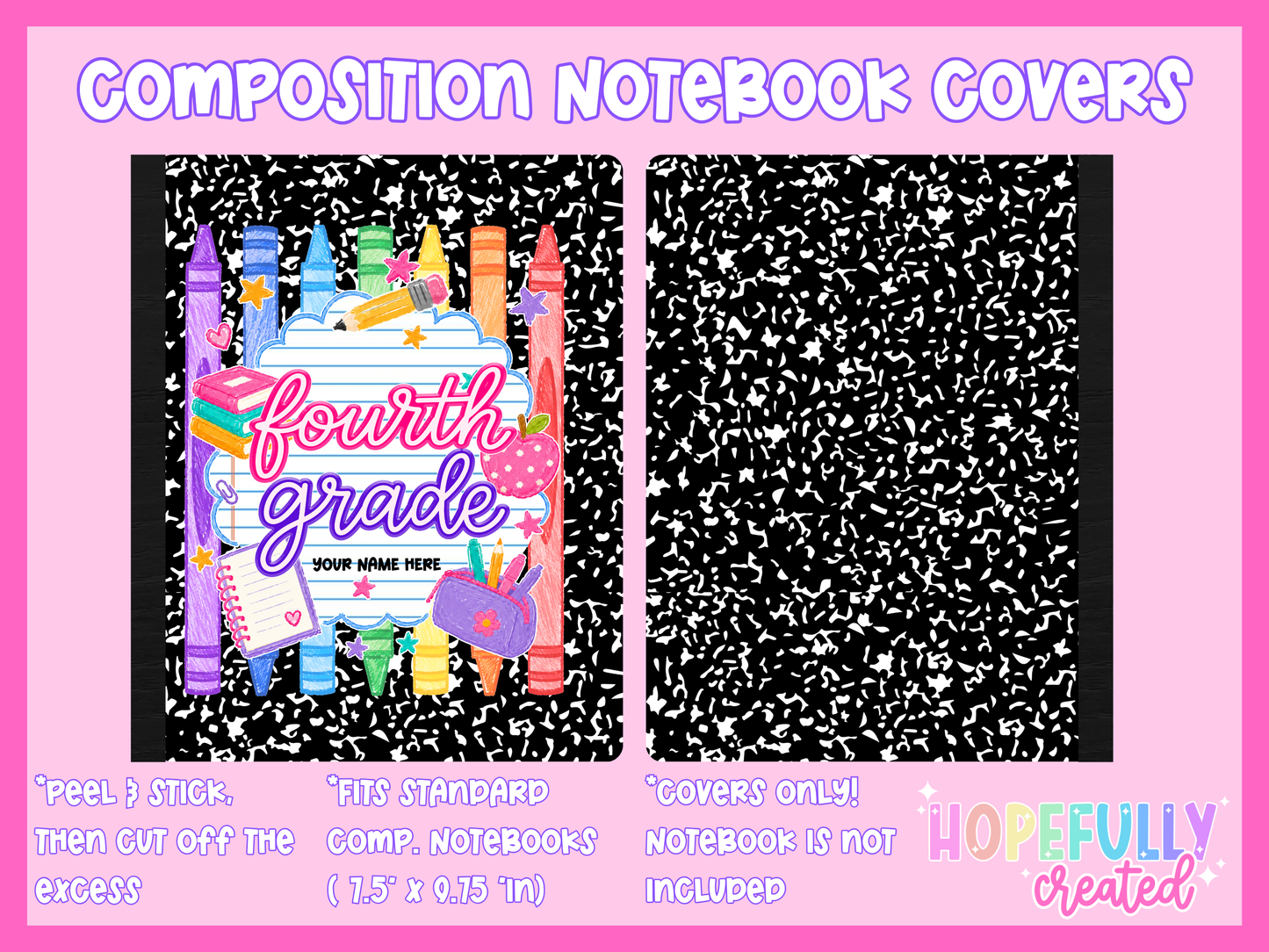 Crayons & Lined Paper Composition Notebook Cover