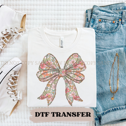 FLORAL SPRING BOW- DTF TRANSFER 018