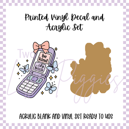 Printed Vinyl and Acrylic Set - Be Kind... of a B*tch