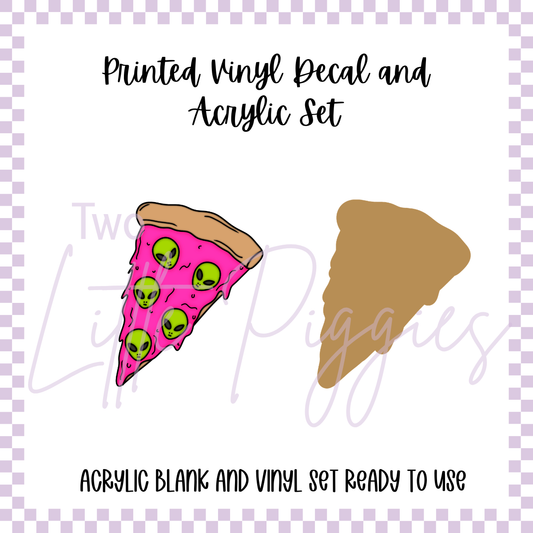 Printed Vinyl and Acrylic Set - Alien Pizza