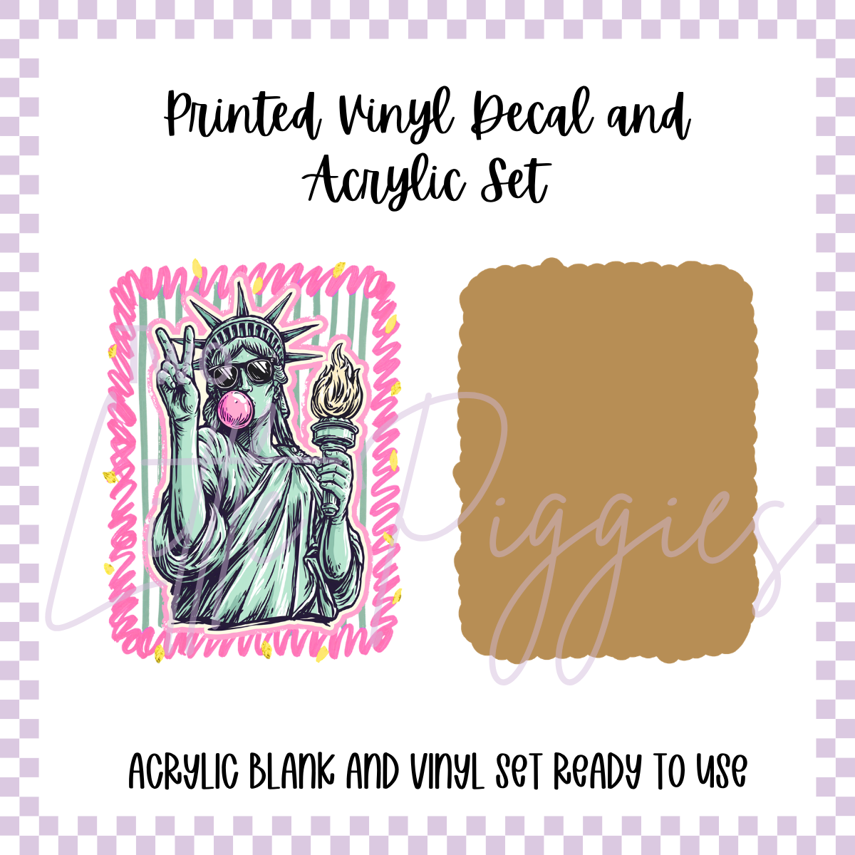 Printed Vinyl and Acrylic Set - Bubblegum Liberty