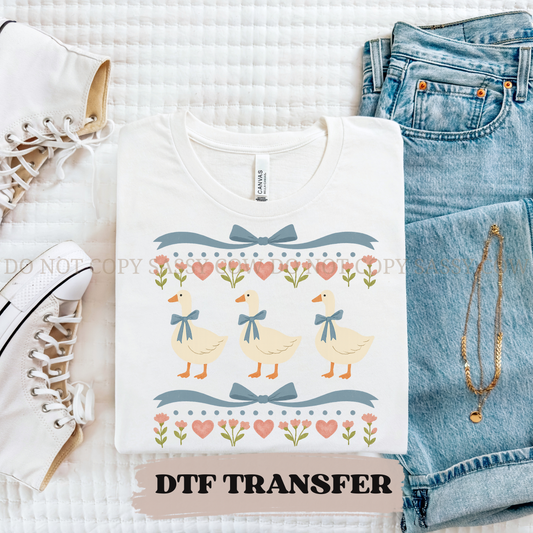 VINTAGE BLUE GEESE - DTF TRANSFER 026