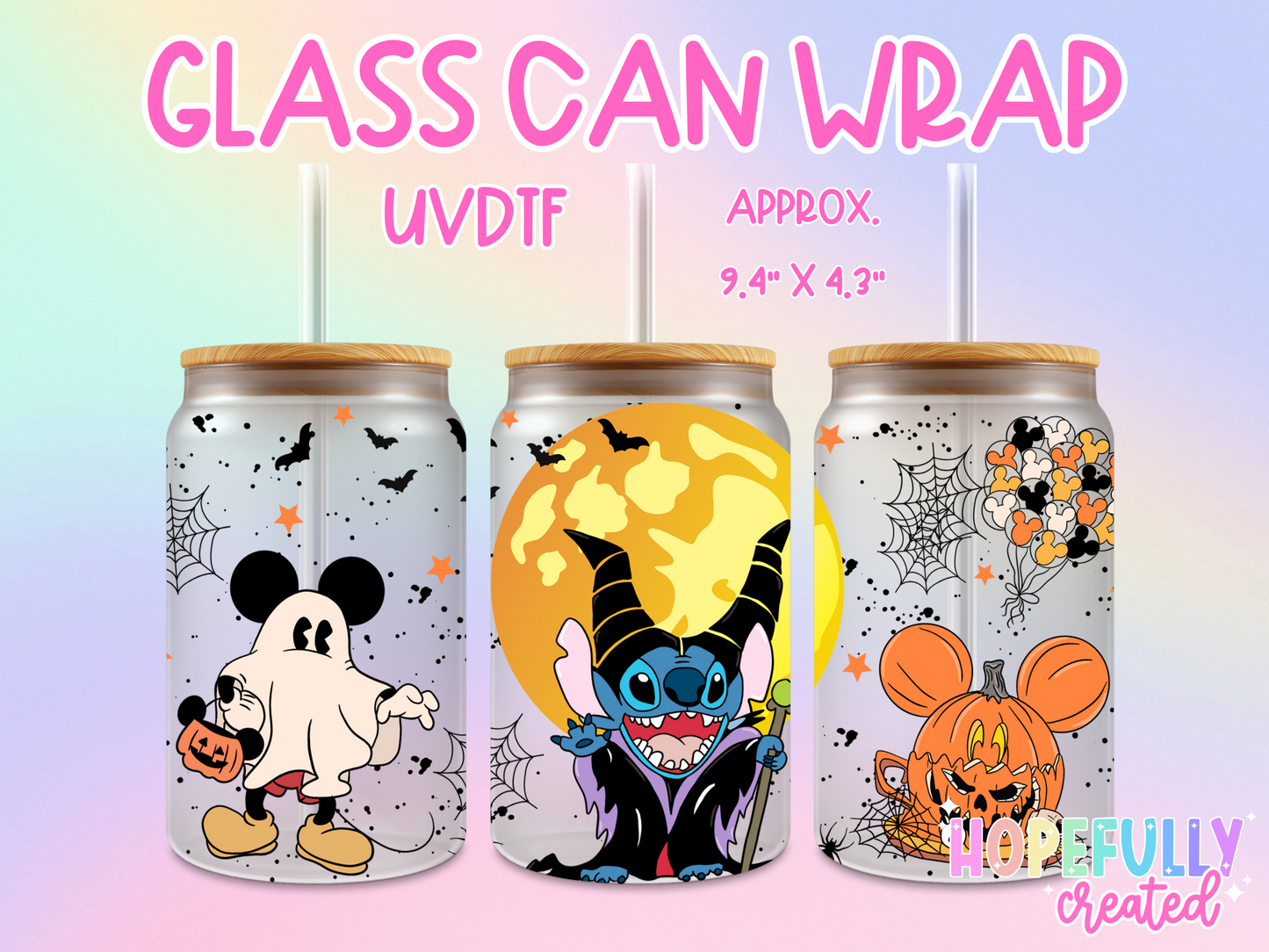 Stitch Halloween UVDTF Glass Can Wrap