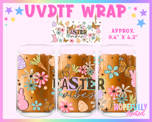 Easter Vibes UVDTF Glass Can Wrap