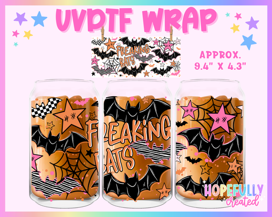 Bats UVDTF Glass Can Wrap