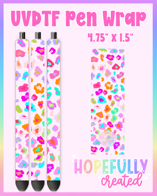 Cotton Candy Leopard UVDTF Pen Wrap