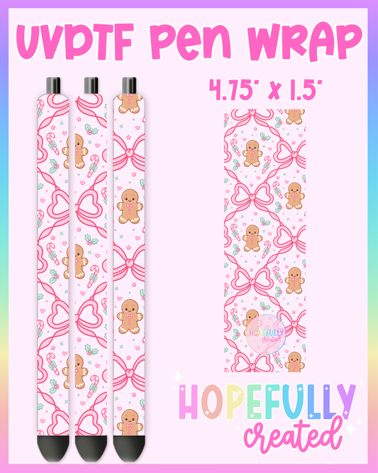 Gingerbread Ribbon UVDTF Pen Wrap