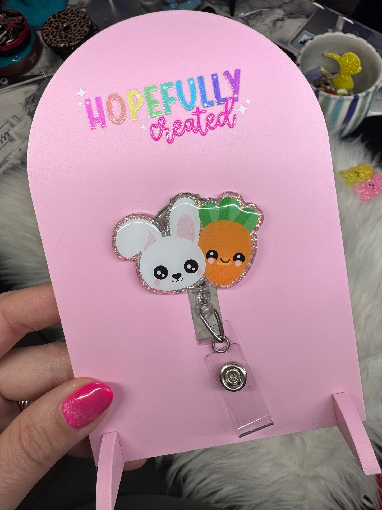 Bunny & Carrot Badge Reel