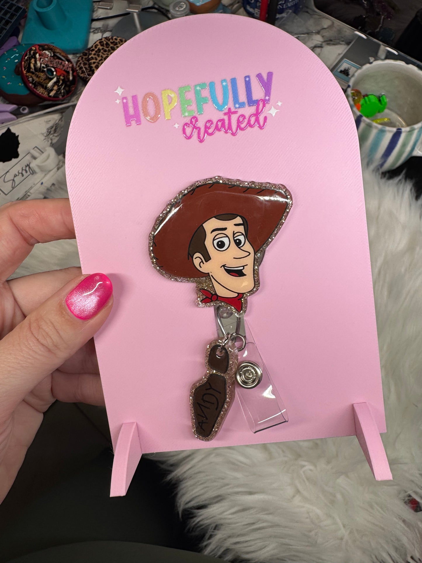 Woody Badge Reel with Charm