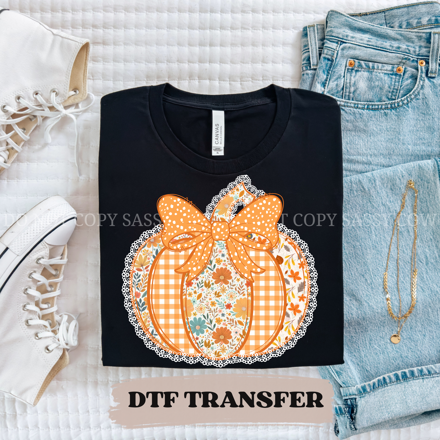 FLORAL LACE PUMPKIN - DTF TRANSFER 0405