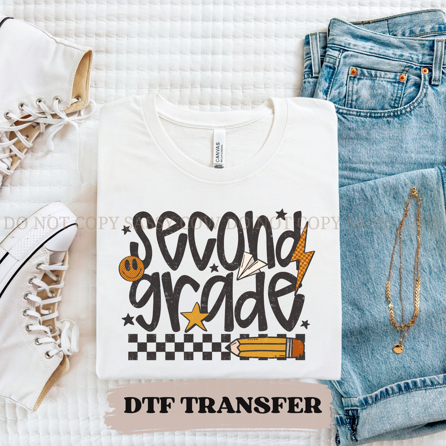 RETRO SECOND GRADE TEACHER- DTF TRANSFER 0309