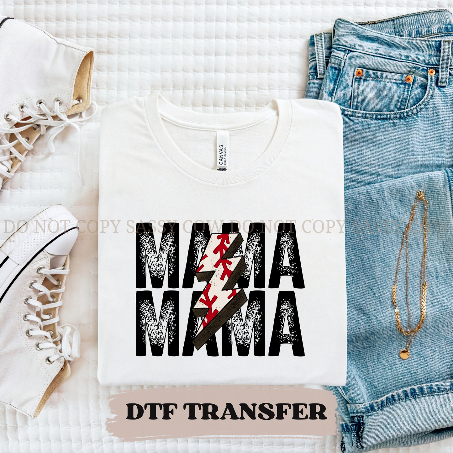 RETRO BASEBALL MAMA - DTF TRANSFER 0332