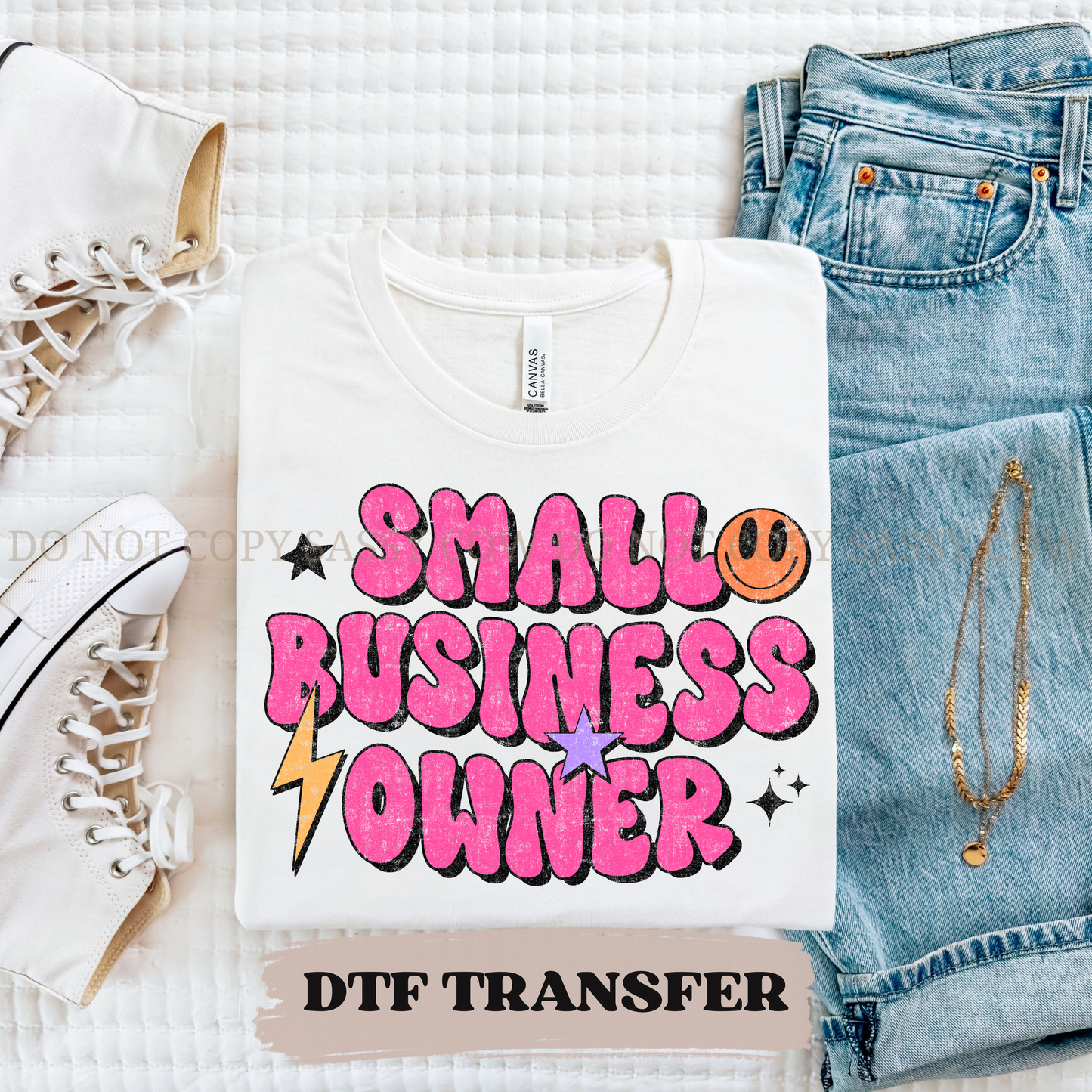 SMALL BUSINESS OWNER SMILEY - DTF TRANSFER 0286