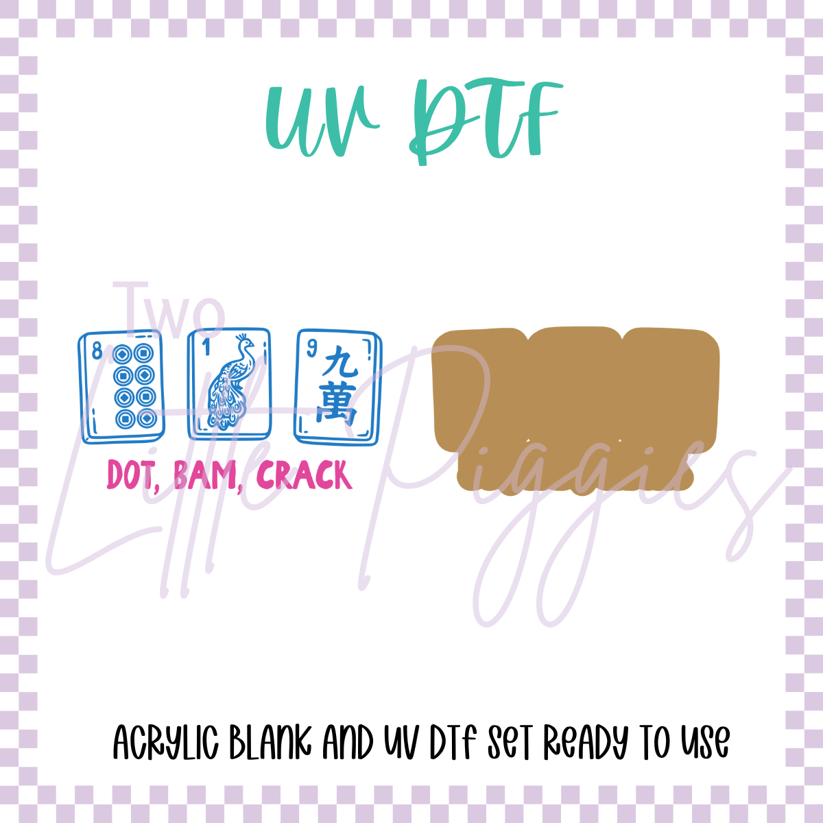 UV DTF -  Acrylic Blank and Decal - 2 inch - Dot, Bam, Crack