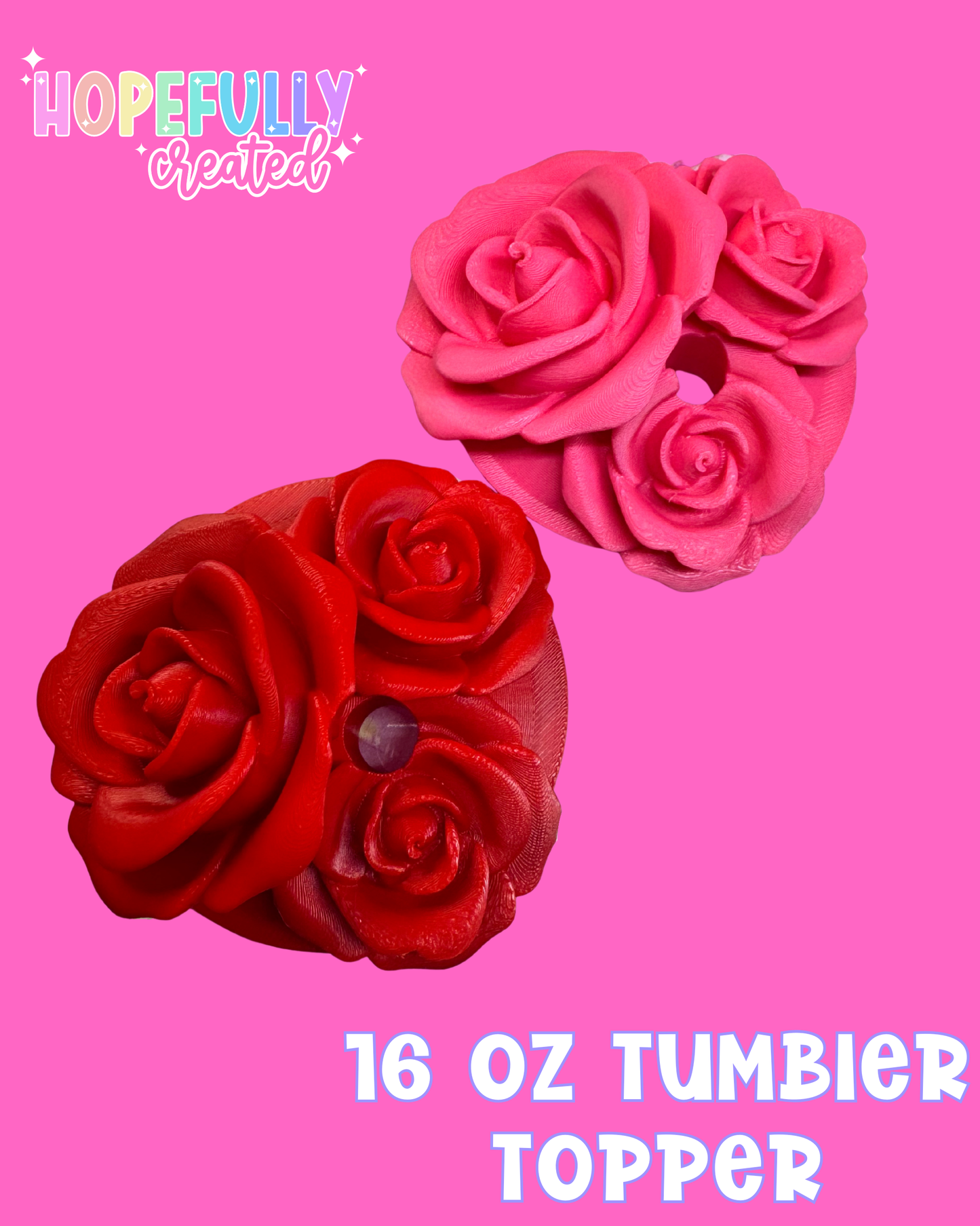 Multi Rose 16 oz Tumbler Topper