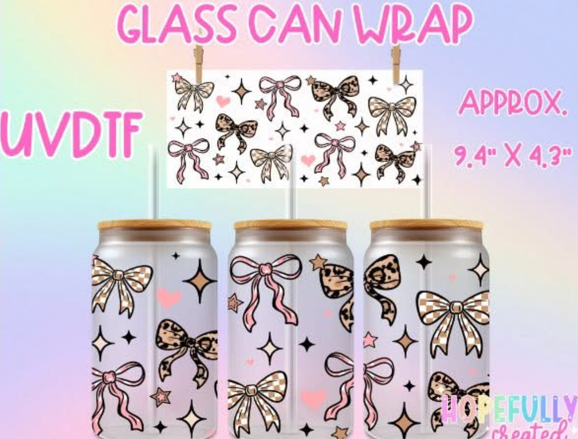 Brown Bows UVDTF Glass Can Wrap