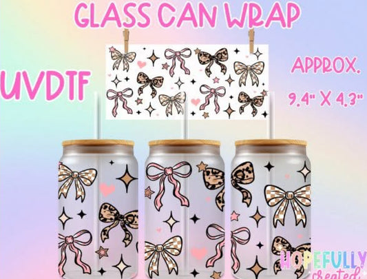 Brown Bows UVDTF Glass Can Wrap