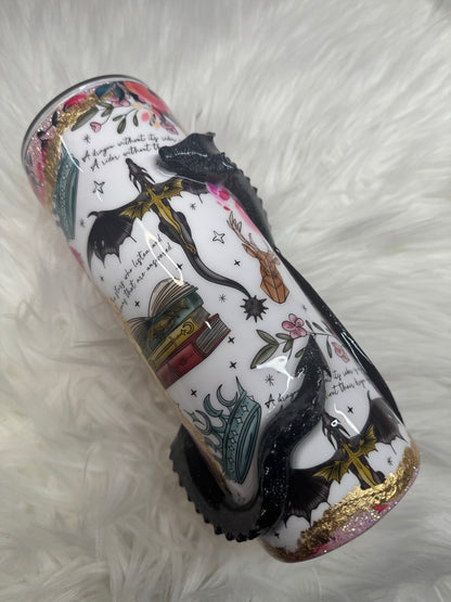 Fourth Wing Dragon Inspired 24 oz Tumbler