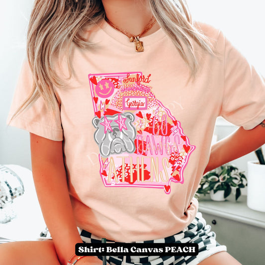 GEORGIA Preppy State Glitter DTF Transfer
