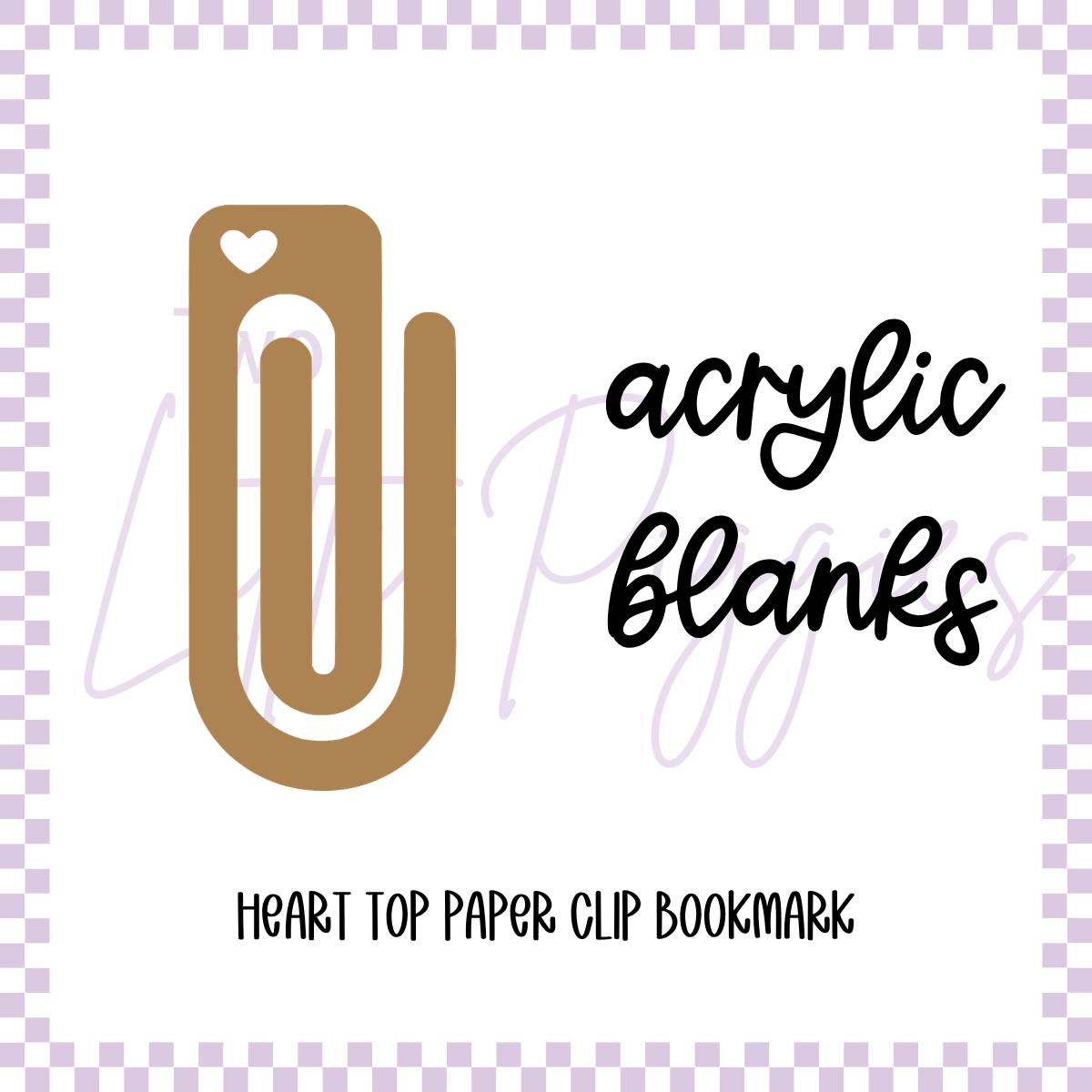 Acrylic Blank - Heart Top Paper Clip Bookmark