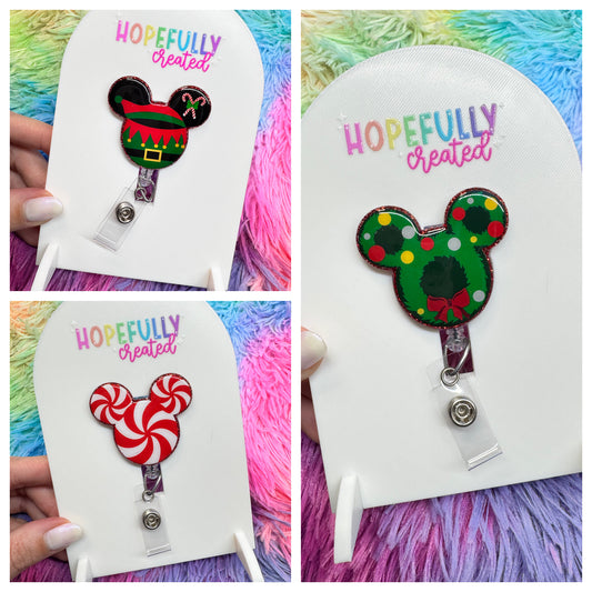 Christmas Mouse Badge Reel
