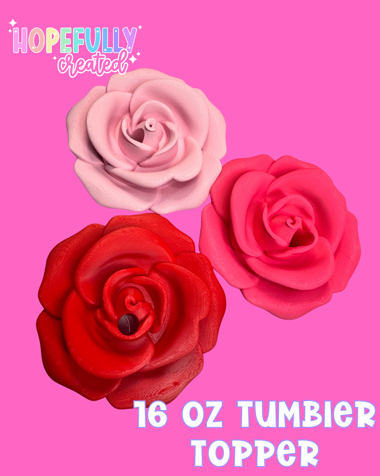 Single Rose 16 oz Tumbler Topper