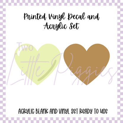 Printed Vinyl and Acrylic Set - Pastel Gummy Hearts