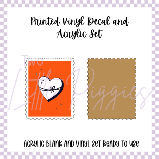Printed Vinyl and Acrylic Set - Boho Valentine - Heart