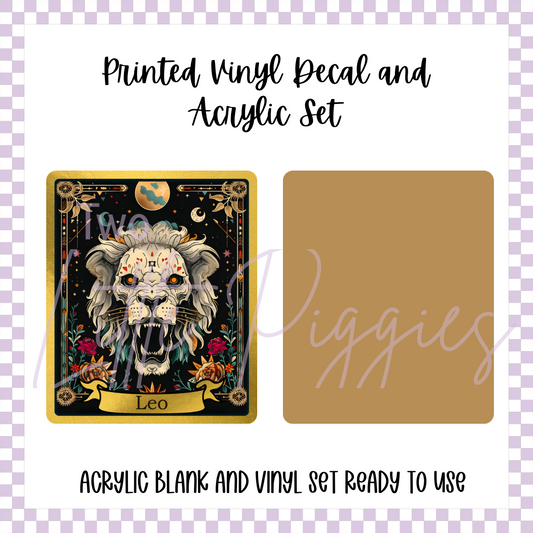 Printed Vinyl and Acrylic Set - Skeleton Tarot Leo