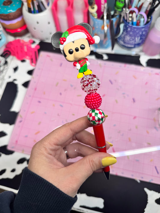 Christmas Mouse Beaded Pen