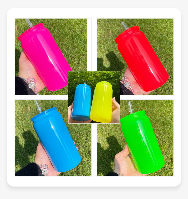 16 oz NEON Glass Can Tumbler