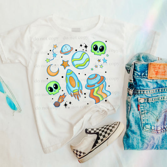 BOY SPACE COLLAGE KIDS DTF Transfer
