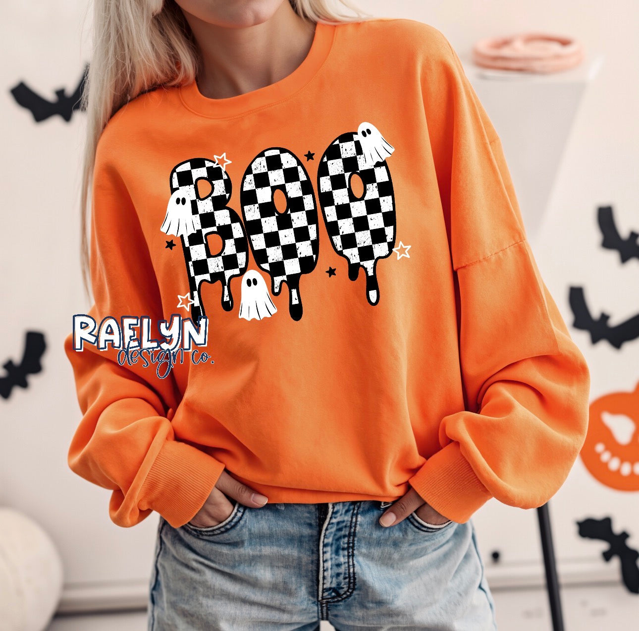 CHECKERED BOO TEE