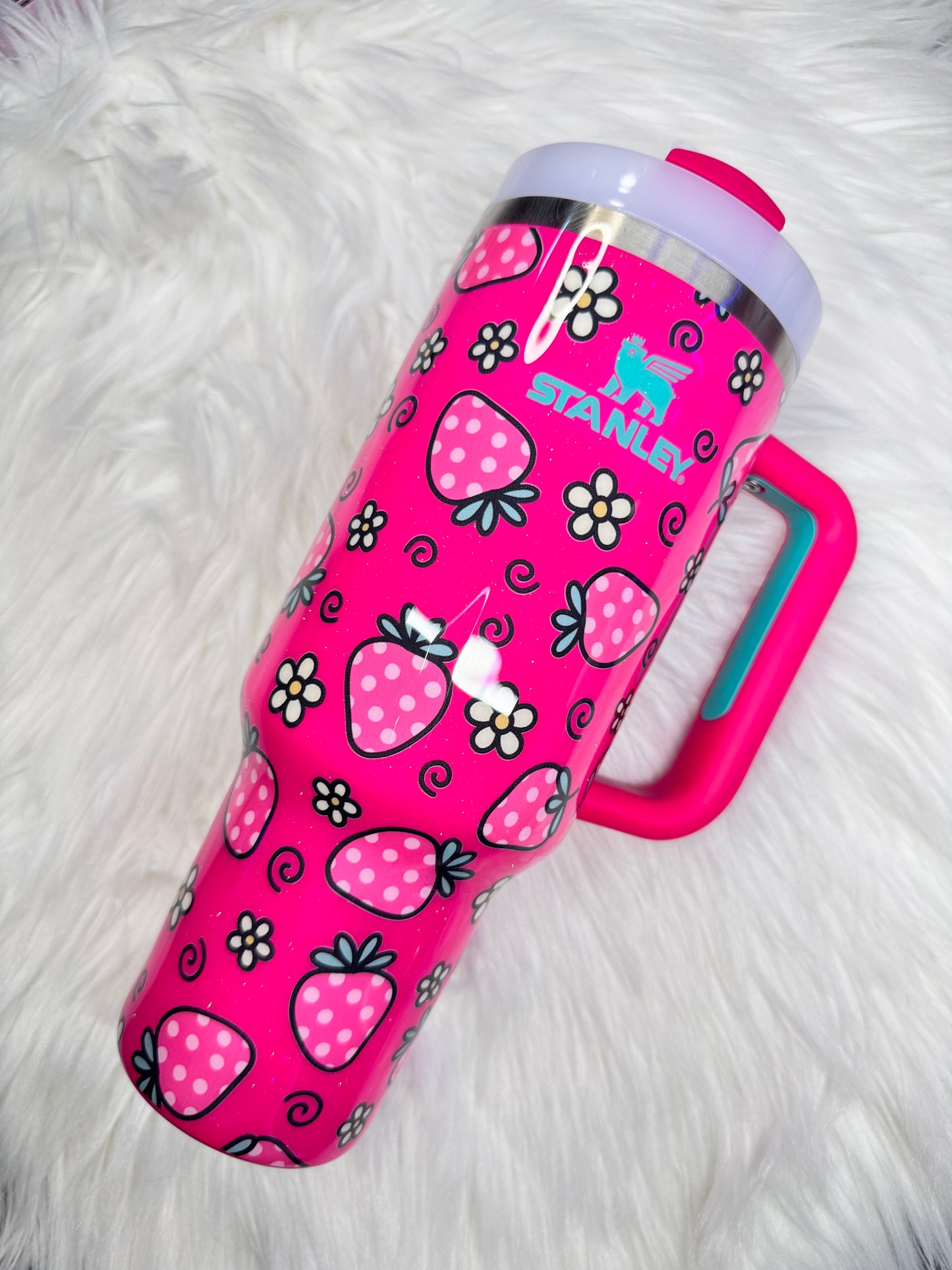 Strawberry Stanley 40 oz Tumbler