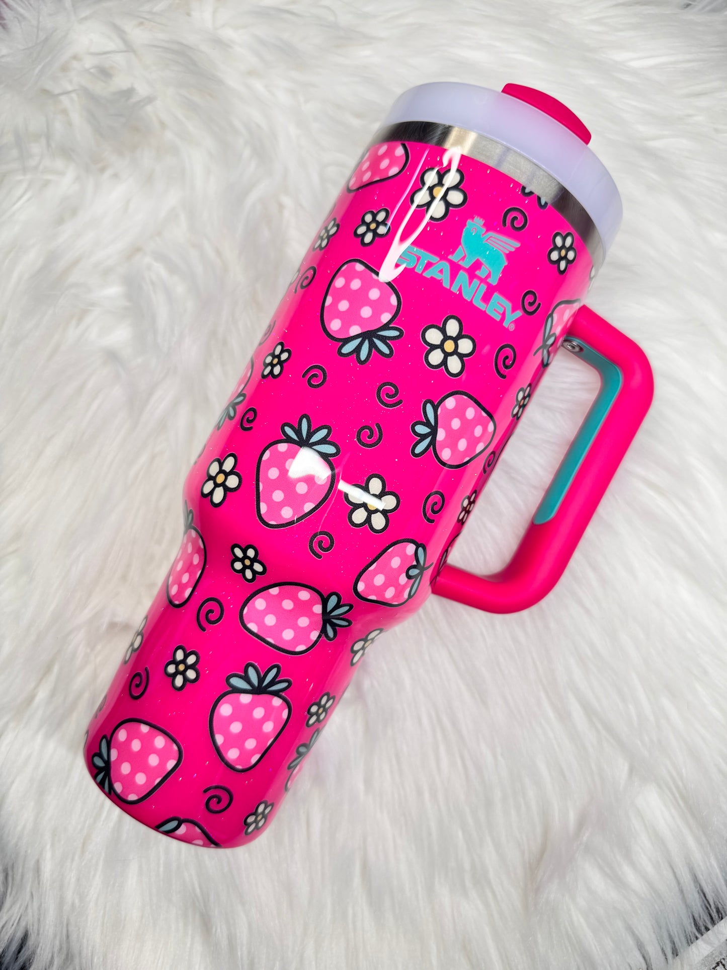 Strawberry Stanley 40 oz Tumbler