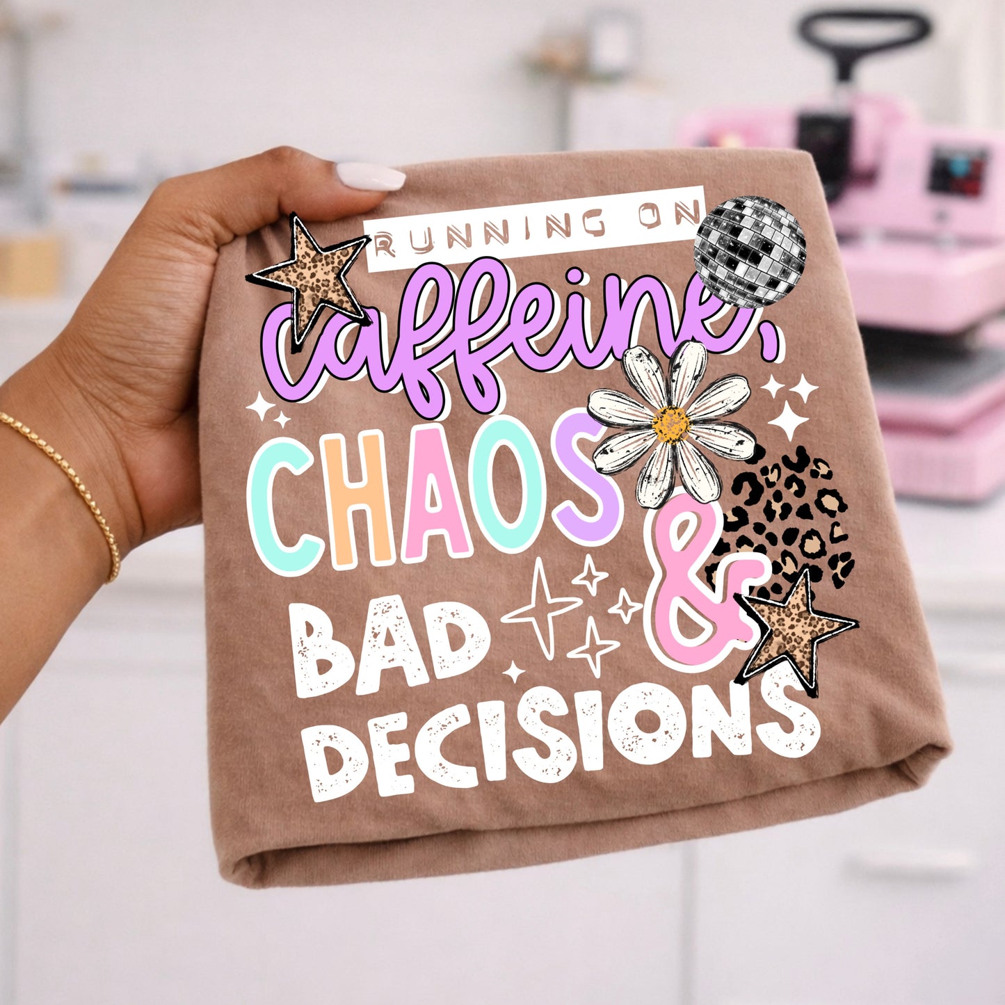 RUNNING ON CAFFEINE, CHAOS & BAD DECISIONS TEE