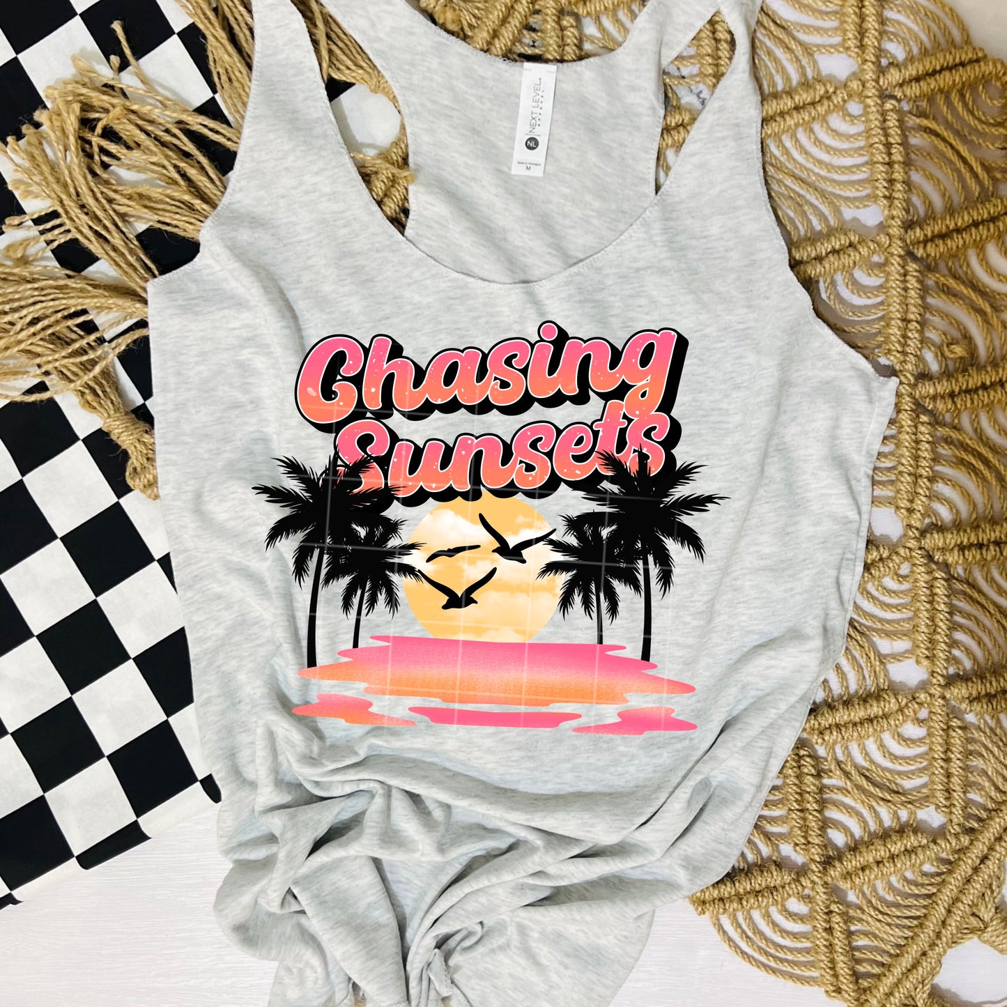 CHASING SUNSETS (Pink Water) DTF Transfer